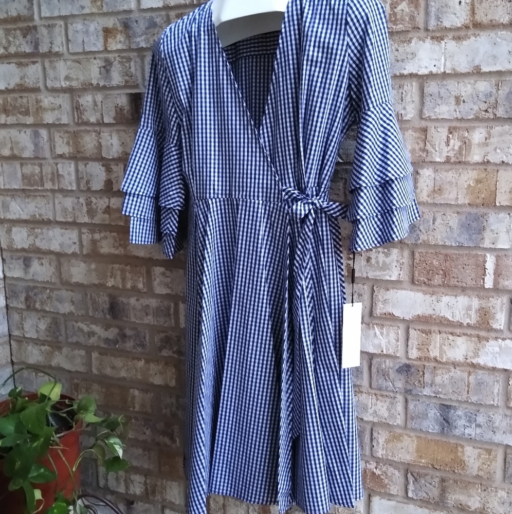 Calvin Klein Gingham Wrap Dress
